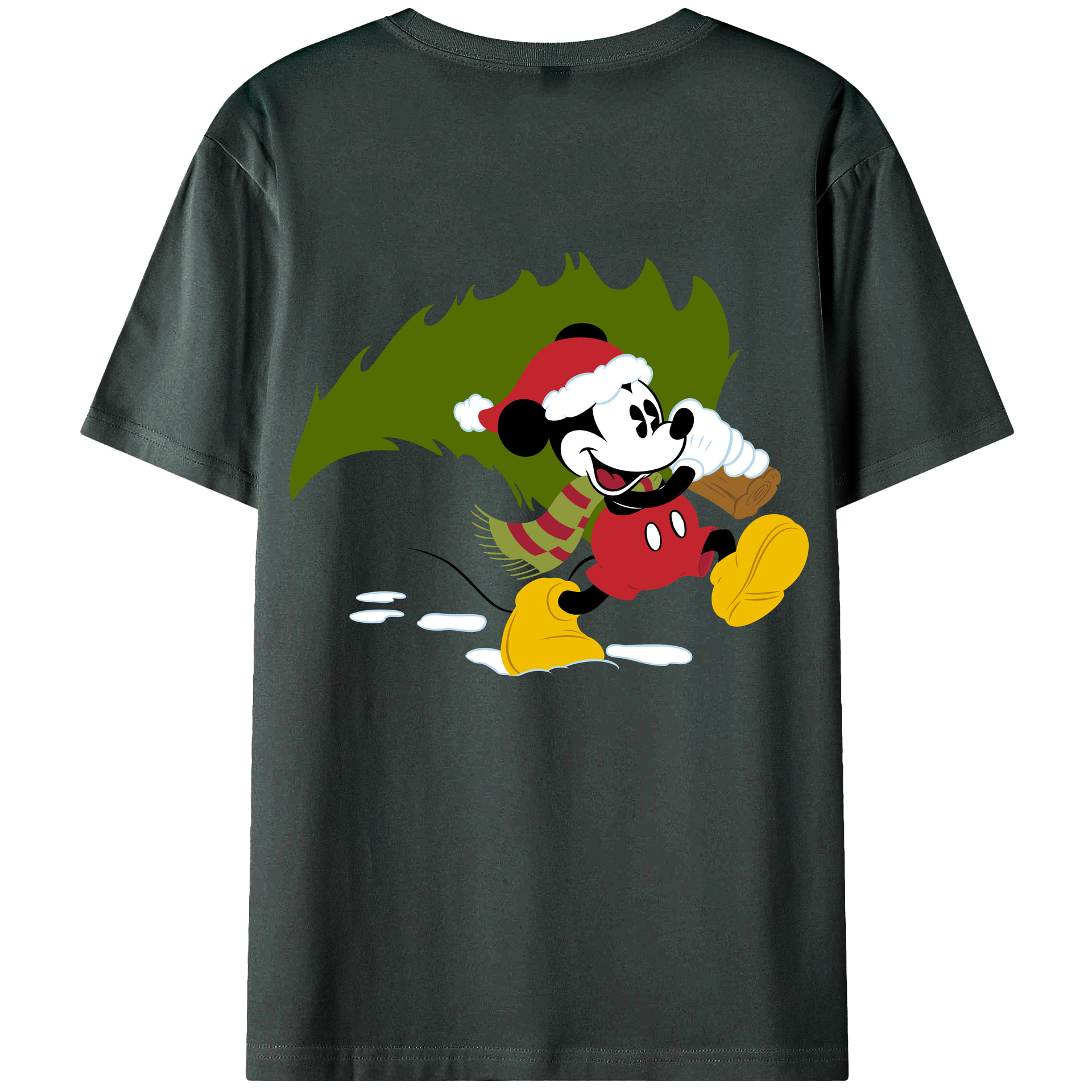 ミッキーマウス Mickey Mouse 綿100％ メンズ半袖Tシャツ（バックプリント） 通気性